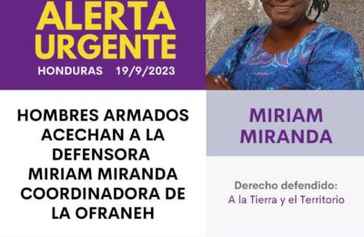 Atentado contra Miriam Miranda activista garífuna en Honduras