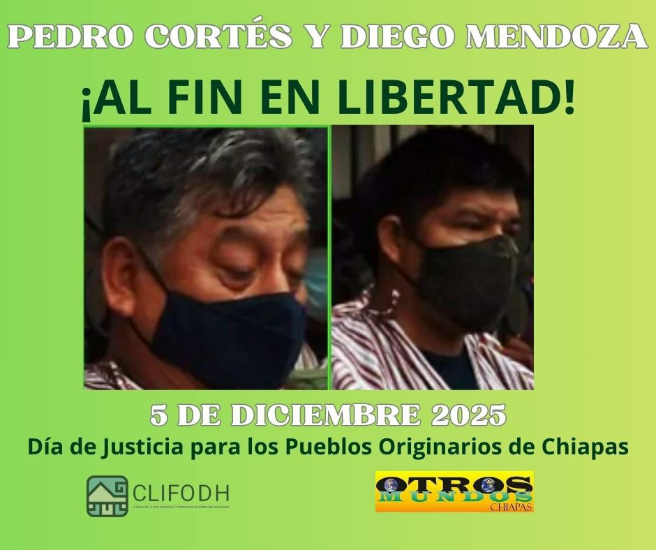 Pedro Cortés y Diego Mendoza quedaron en libertad este viernes 5 de diciembre