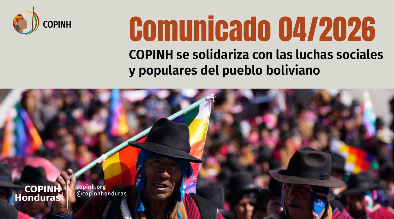 COPINH se solidariza con las luchas sociales y populares del pueblo boliviano