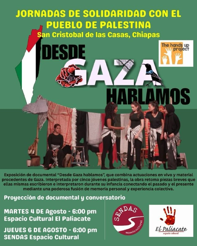 Jornadas de Solidaridad con el Pueblo de Palestina martes 4 y jueves 6 de agosto